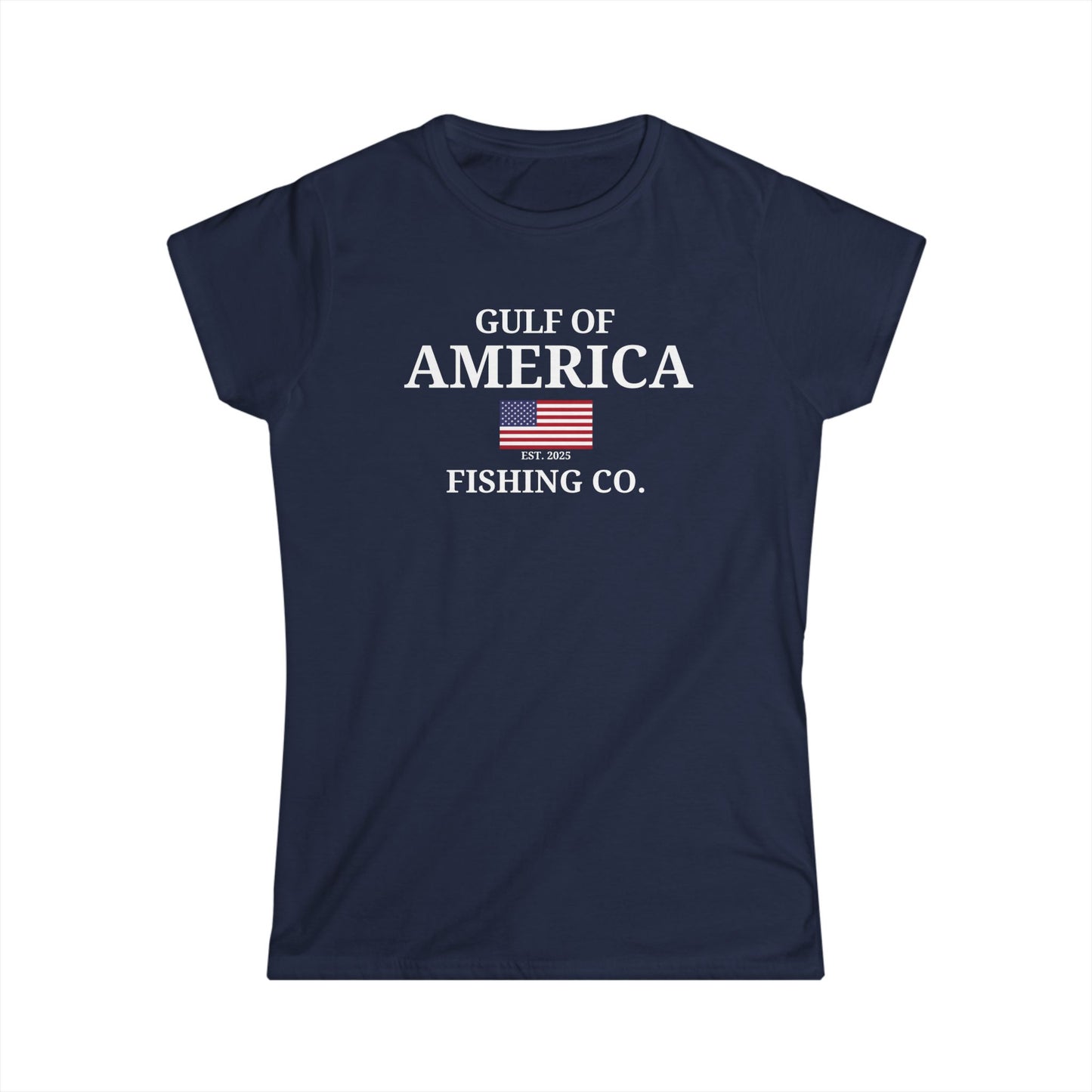 Women's Softstyle Tee Gulf of America Fishing Co with Flag