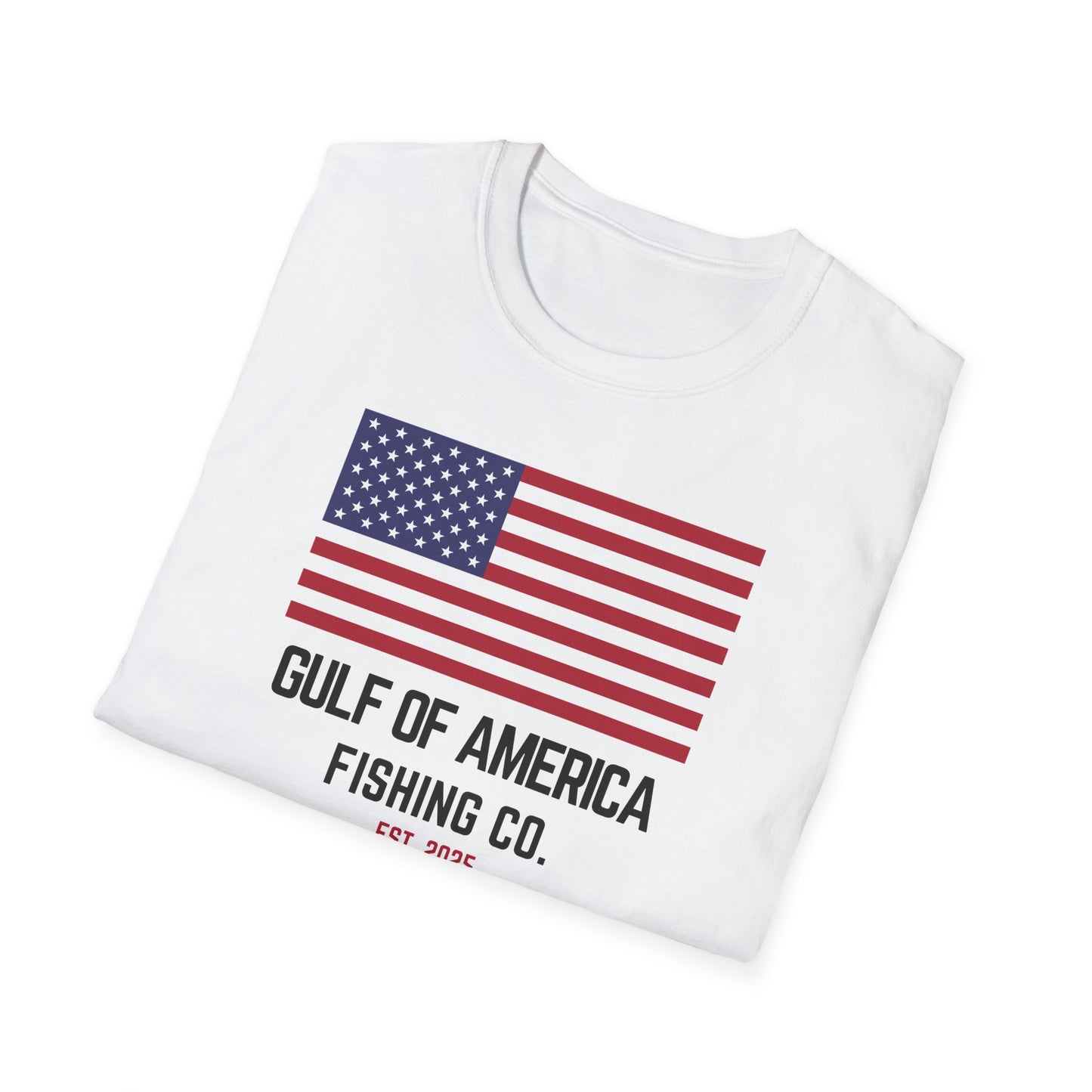 Unisex Softstyle T-Shirt Gulf of America Fishing Co Large Flag