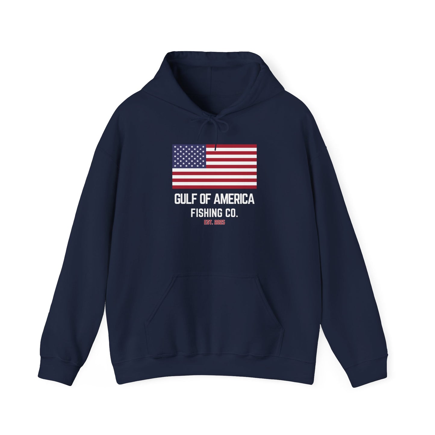 Unisex Heavy Blend™ Hooded Sweatshirt Gulf of America Fishing Co Large Flag