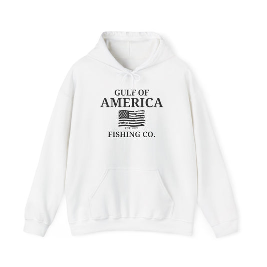 Unisex Heavy Blend™ Hooded Sweatshirt Gulf of America Fishing Co Distressed Flag