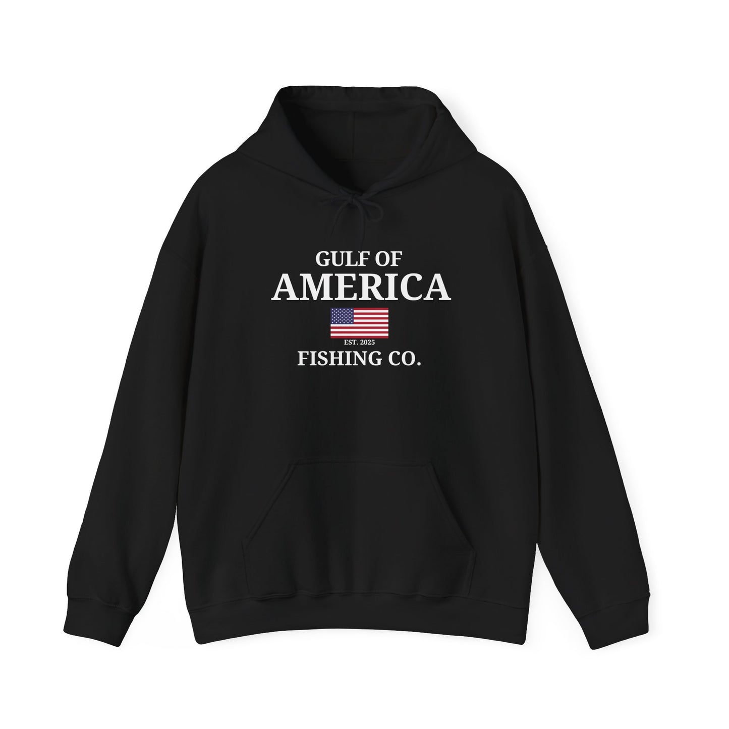 Unisex Heavy Blend™ Hooded Sweatshirt Gulf of America Fishing Co with Flag