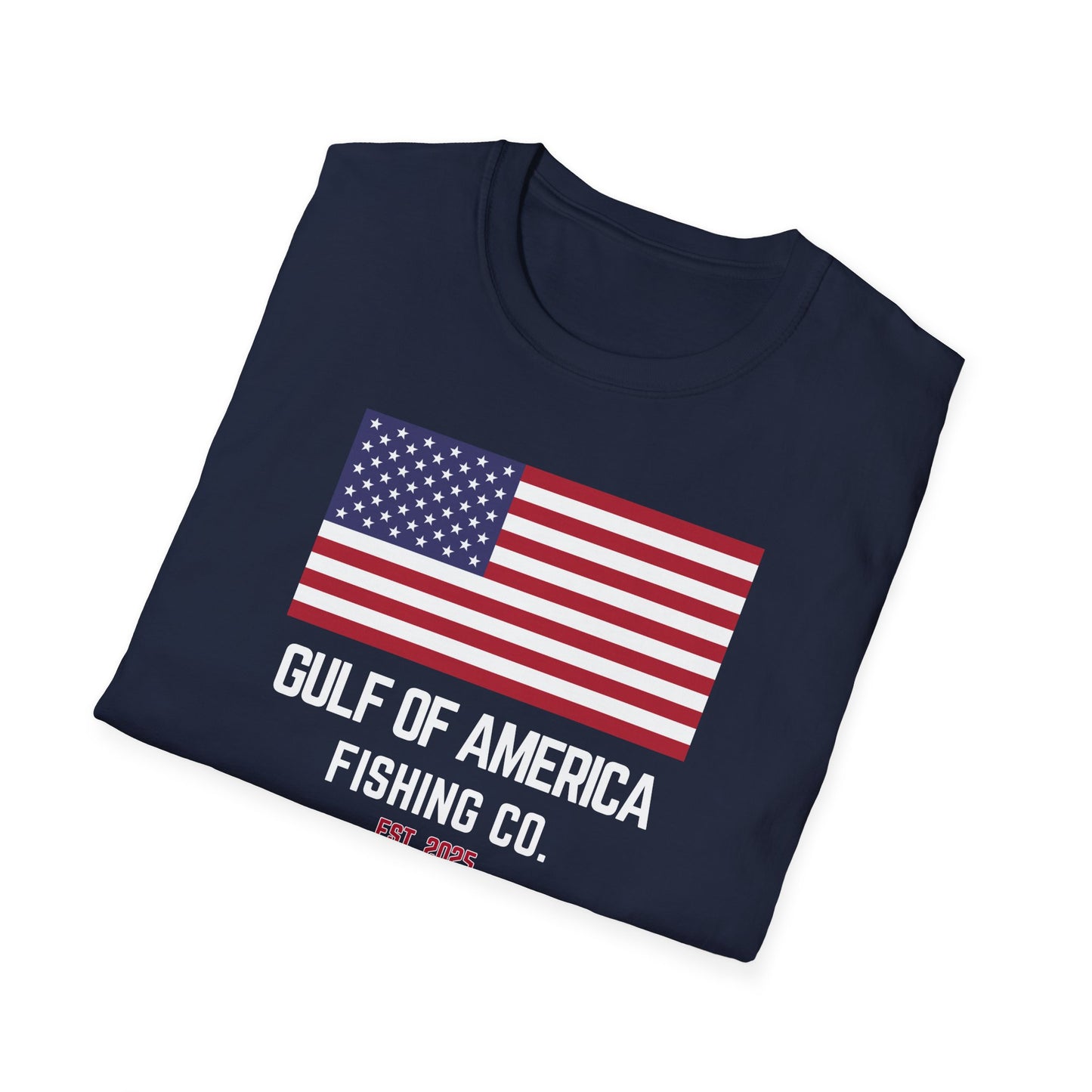 Unisex Softstyle T-Shirt Gulf of America Fishing Co Large Flag