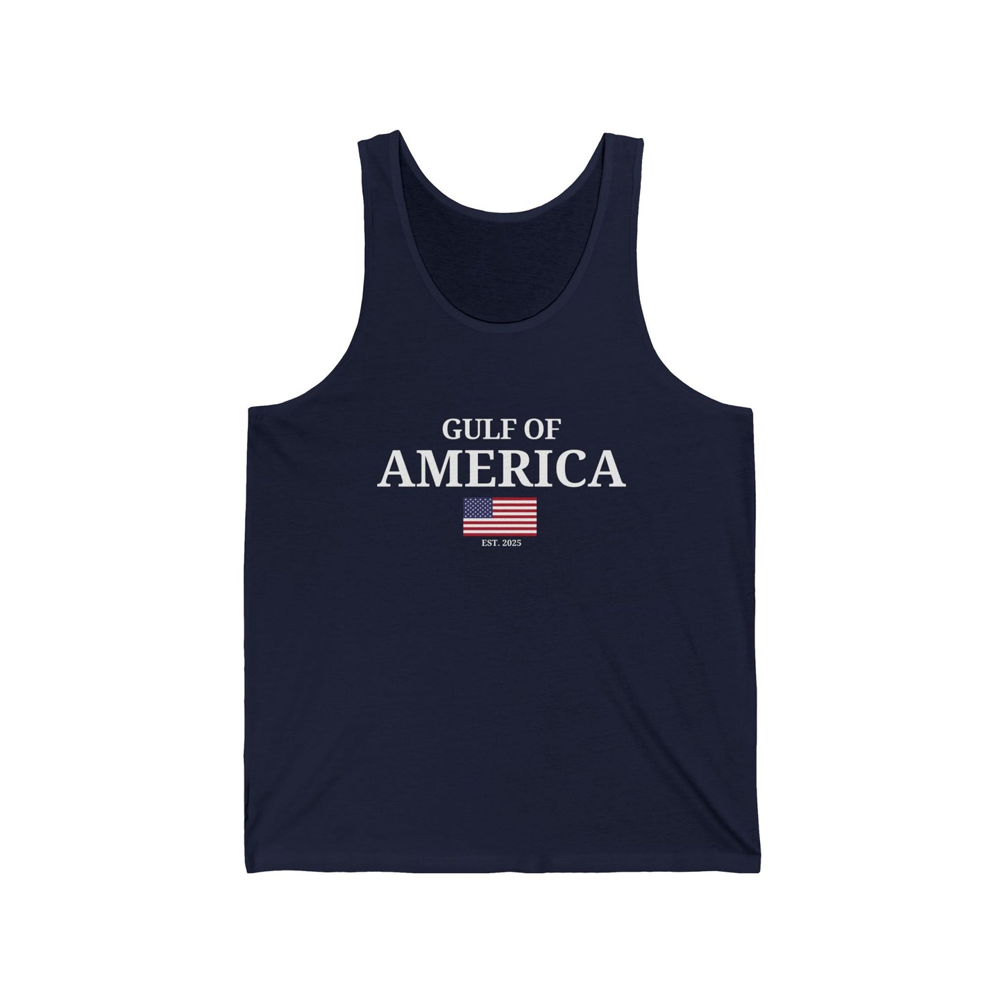 Unisex Jersey Tank Gulf of America with Flag